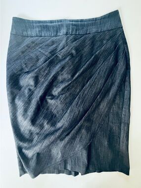 Romeo and Juliette Charcoal Gray Draped Pencil Skirt